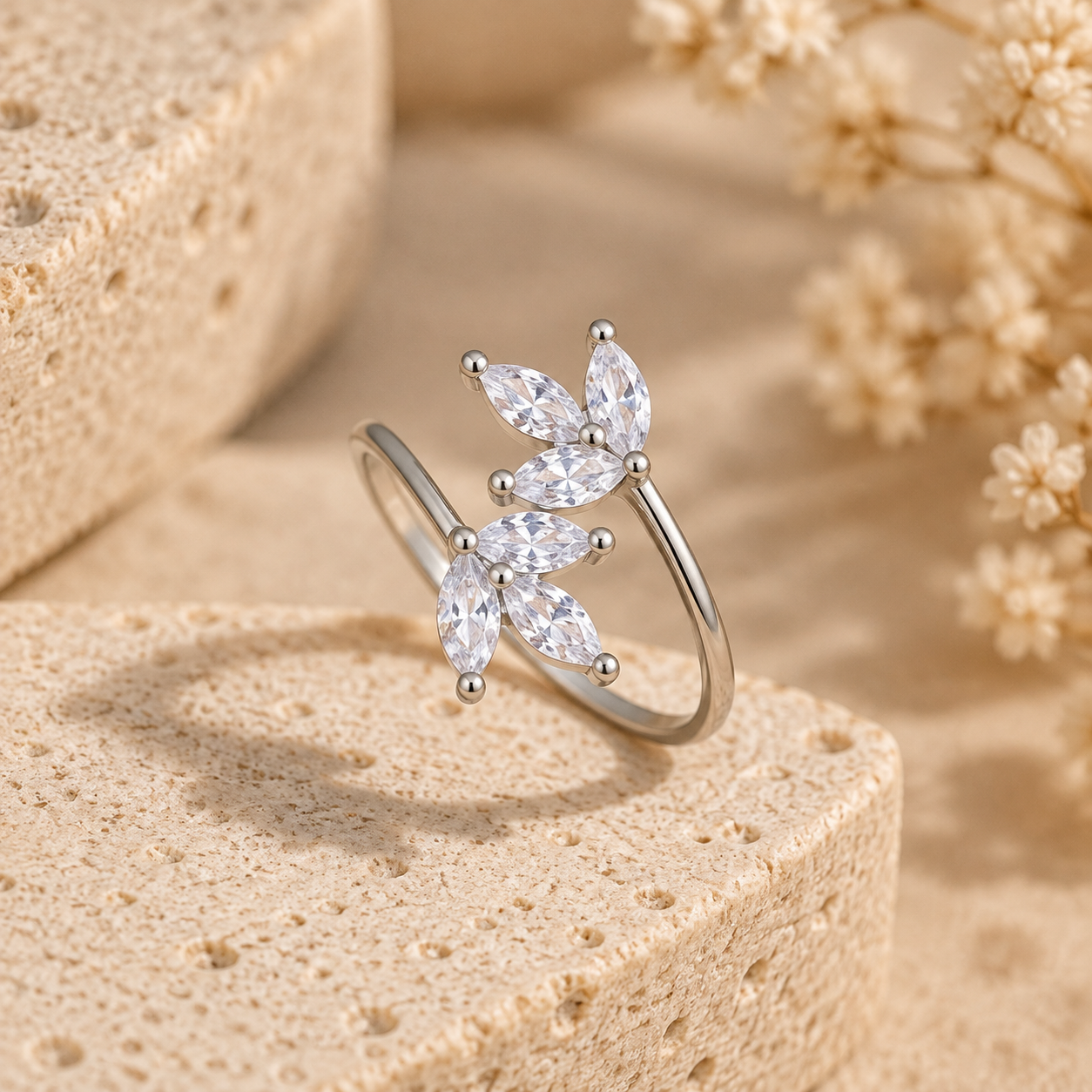 Butterfly CZ Ring | 925 Silver Marquise Stone Ring