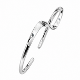 tMinimal Silver Wave Cuff Bracele