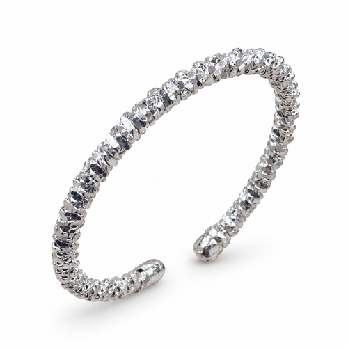 Textured Open Bangle Bracelet for Women – Gold & Silver