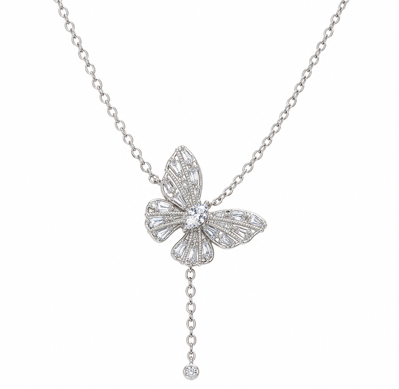 Women’s Silver Butterfly Pendant Necklace
