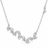 Women’s Silver Crystal Leaf Necklace