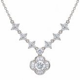 Silver Clover Flower Pendant Necklace for Women