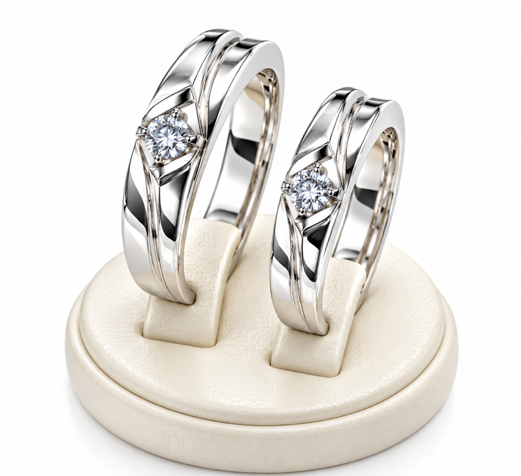 Matching Couple Rings with Crystal Stones